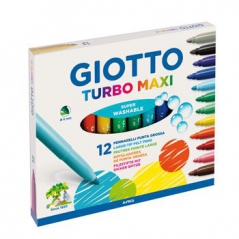 Marcadores Feltro Giotto Turbo Maxi (12 Cores Sortidas)