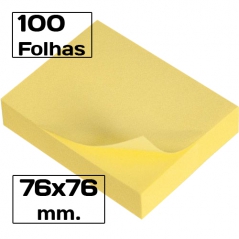 Bloco Notas Adesivo Amarelo (Post-it) 75mmx75mm (100fls)