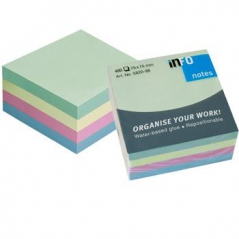 Bloco Notas Adesivo Cores Pastel (Post-it) 75mmx75mm (400fls)