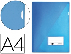 Pasta A4 Plastico Azul Transp Bolsa e Visor Identif #91