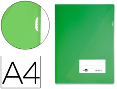 Pasta A4 Plastico Verde Transp Bolsa e Visor Identif #94