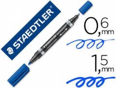 Marcador Staedtler Lumocor Permanente duo 348 Azul ponta 0,6/1,5 mm (Un)