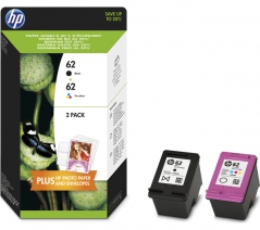 HP N9J71AE Pack 2 Tinteiros Nº62 Preto+Cores Cap Standard