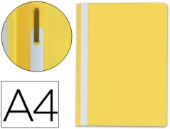Pasta Plastico Amarelo c/ Ferragem Capa Transparente(Un)#
