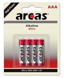 Pilhas Alcalinas R03 1,5V AAA ARCAS (4Un)