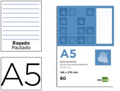 Bloco Apontamentos A5 Pautado (80Fls)