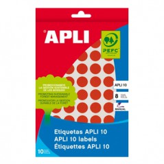 Etiquetas Redondas (10mm) 10Folhas 1200Un Vermelho (Un)