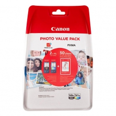 Canon PG560XL/CL561XL Tinteiro Photo Value Pack Preto e Cores Pixma TS5350 / TS5351/ TS5352 + Papel Fotográfico Glossy