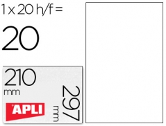 Etiquetas Apli 01228 A4 Laser Pelicula Branco Adesivo 20Fls (Un)