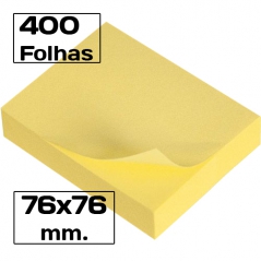Bloco Notas Adesivo Amarelo (Post-it) 76mmx76mm (400fls)