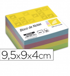 Bloco Notas 95mmx90mmx40mm Liso Cores Sortidas (Un)