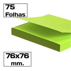 Bloco Notas Adesivo Verde Fluor (Post-it) 76mmx76mm (75Fls)