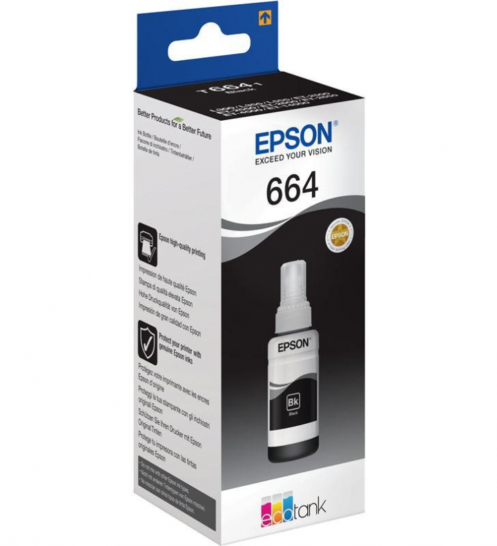 Epson C13T664140 (Nº664) Tinteiro EcoTank Preto L555/L355/ET2500/ET3600/ET4500