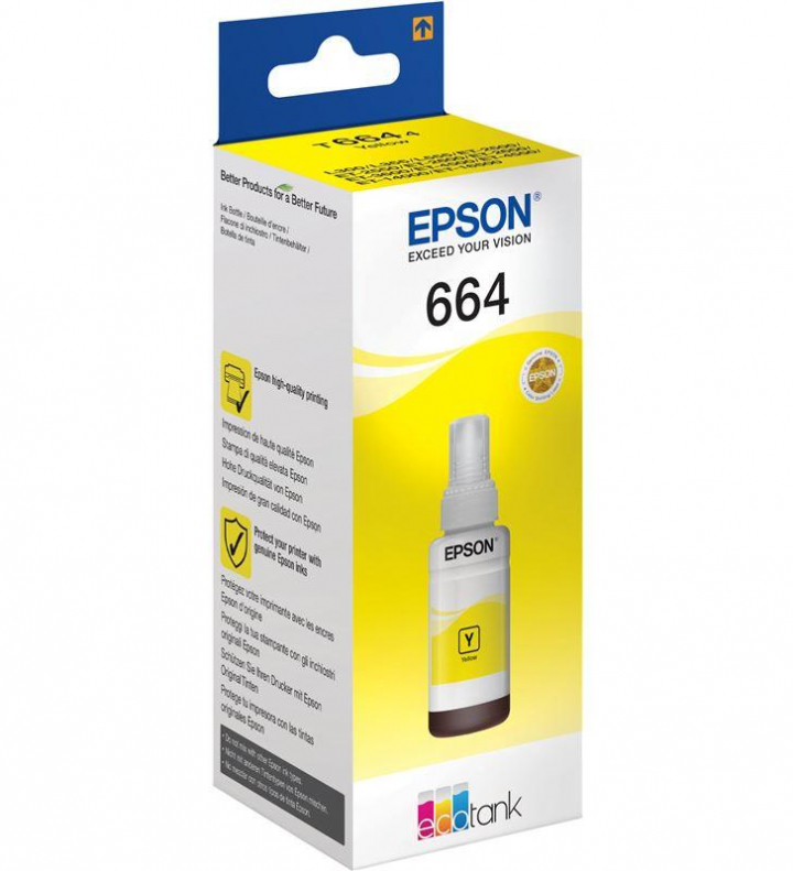 Epson C13T664440 (Nº664) Tinteiro EcoTank Amarelo L555/L355/ET2500/ET3600/ET4500