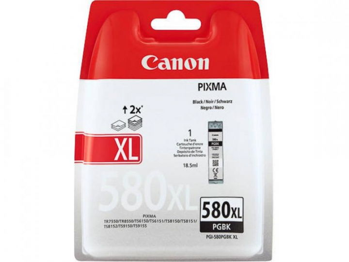 Canon PGI580PGBK XL Tinteiro Preto Pixma TR8550 /TS6151/TR7550 (Un)
